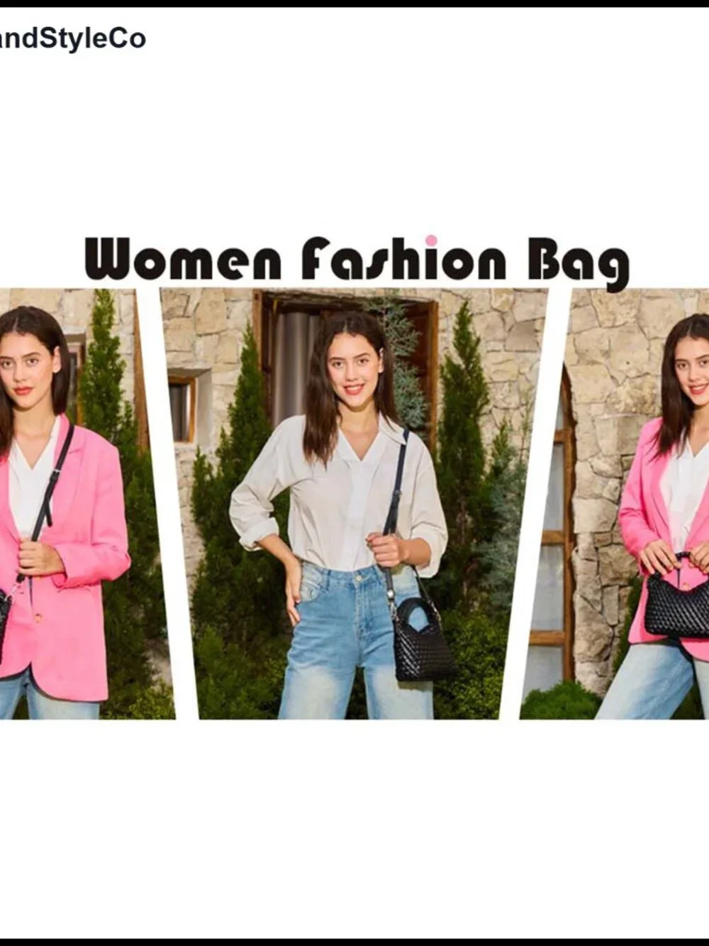 Handwoven Vegan Leather Tote Crossbody Bag with Detachable Strap